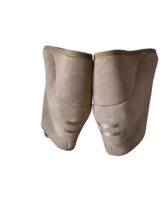 TOMS Embossed Suede Desert Wedge Casual Ankle Booties Taupe Women's Size 5 - Picture 12 of 15